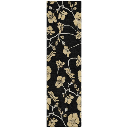 LOOMLAN Rugs Inoa Black Washable Indoor-Outdoor Rug