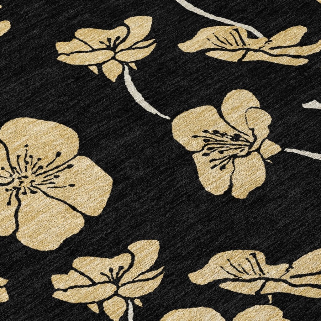 LOOMLAN Rugs Inoa Black Washable Indoor-Outdoor Rug