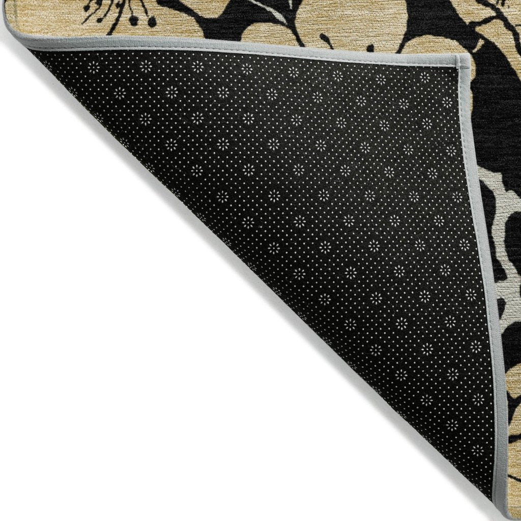 LOOMLAN Rugs Inoa Black Washable Indoor-Outdoor Rug