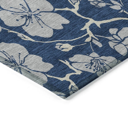 LOOMLAN Rugs Inoa Blue Washable Indoor-Outdoor Rug