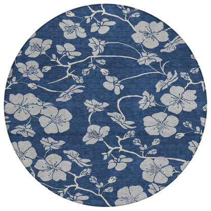 LOOMLAN Rugs Inoa Blue Washable Indoor-Outdoor Rug