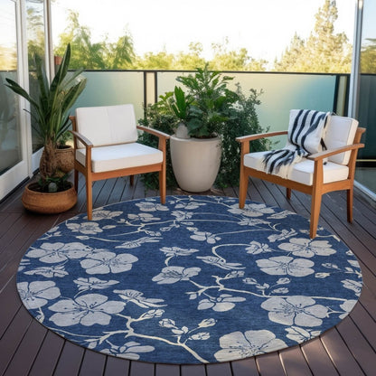 LOOMLAN Rugs Inoa Blue Washable Indoor-Outdoor Rug