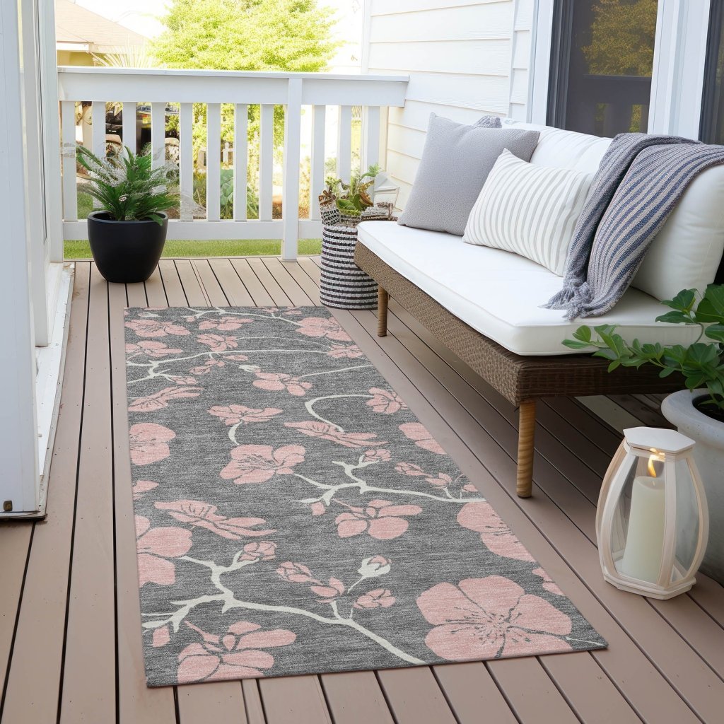 LOOMLAN Rugs Inoa Gray Washable Indoor-Outdoor Rug