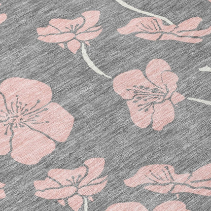 LOOMLAN Rugs Inoa Gray Washable Indoor-Outdoor Rug