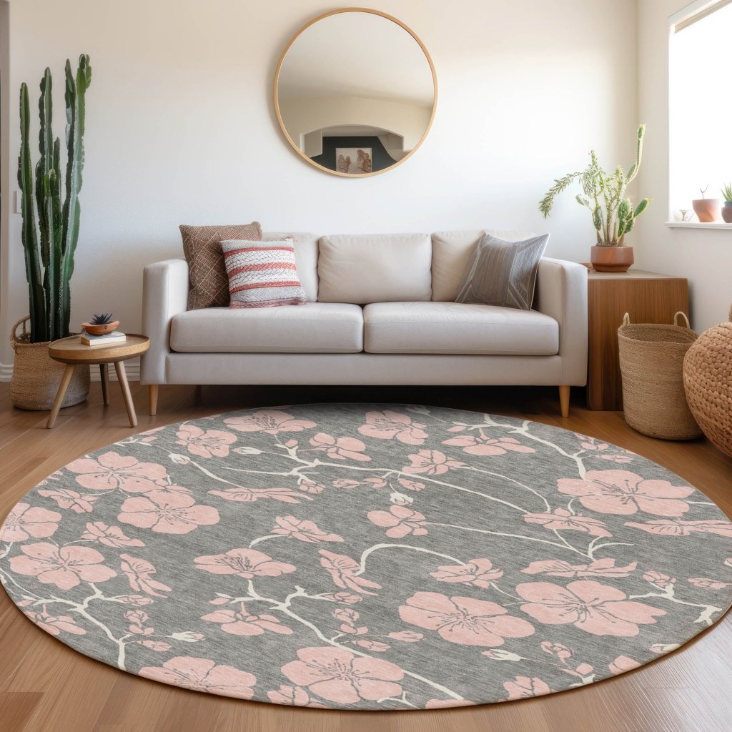 LOOMLAN Rugs Inoa Gray Washable Indoor-Outdoor Rug