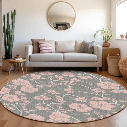 LOOMLAN Rugs Inoa Gray Washable Indoor-Outdoor Rug