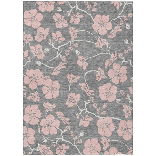 LOOMLAN Rugs Inoa Gray Washable Indoor-Outdoor Rug