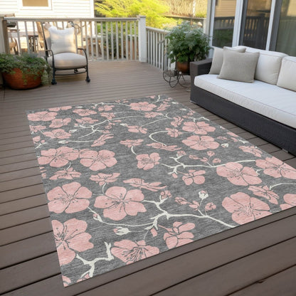 LOOMLAN Rugs Inoa Gray Washable Indoor-Outdoor Rug