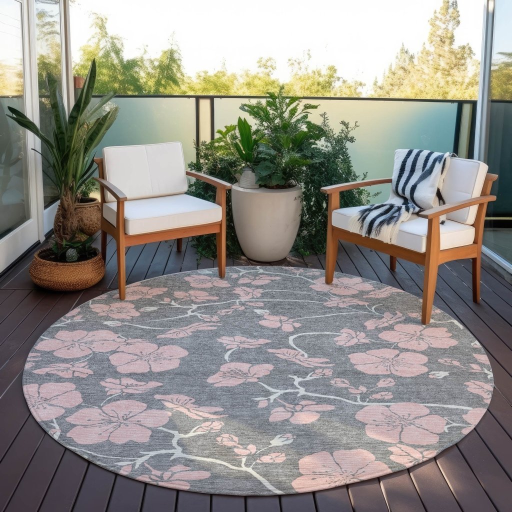 LOOMLAN Rugs Inoa Gray Washable Indoor-Outdoor Rug