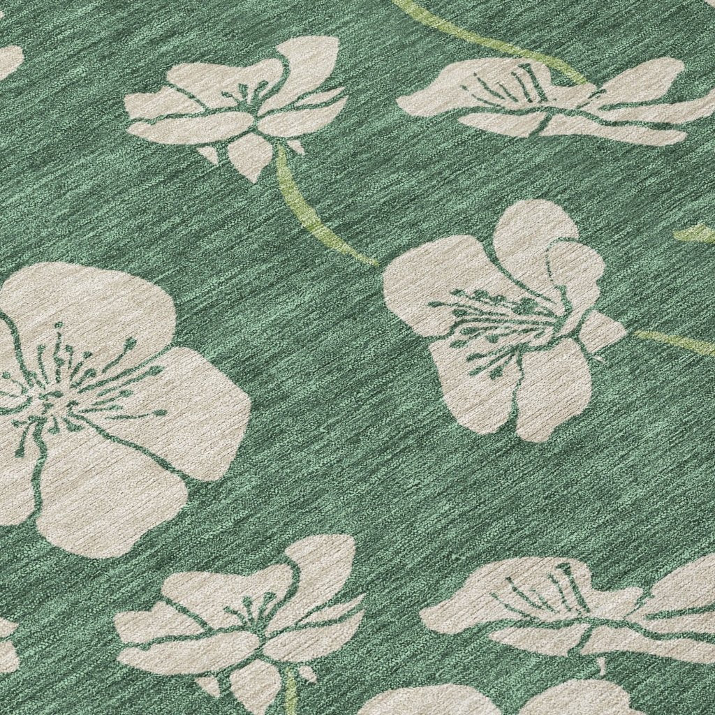 LOOMLAN Rugs Inoa Green Washable Indoor-Outdoor Rug