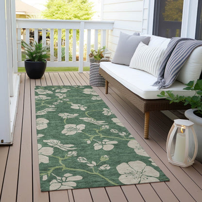 LOOMLAN Rugs Inoa Green Washable Indoor-Outdoor Rug