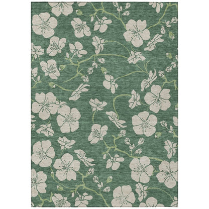 LOOMLAN Rugs Inoa Green Washable Indoor-Outdoor Rug