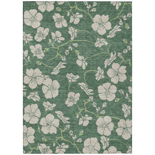 LOOMLAN Rugs Inoa Green Washable Indoor-Outdoor Rug