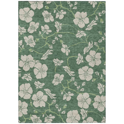 LOOMLAN Rugs Inoa Green Washable Indoor-Outdoor Rug