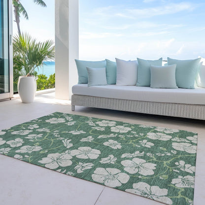 LOOMLAN Rugs Inoa Green Washable Indoor-Outdoor Rug