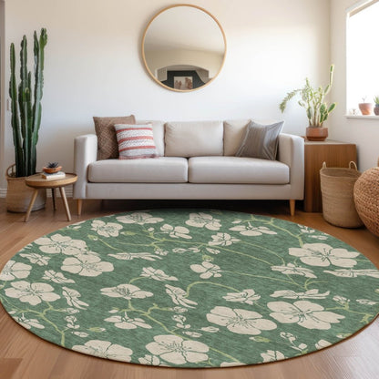 LOOMLAN Rugs Inoa Green Washable Indoor-Outdoor Rug