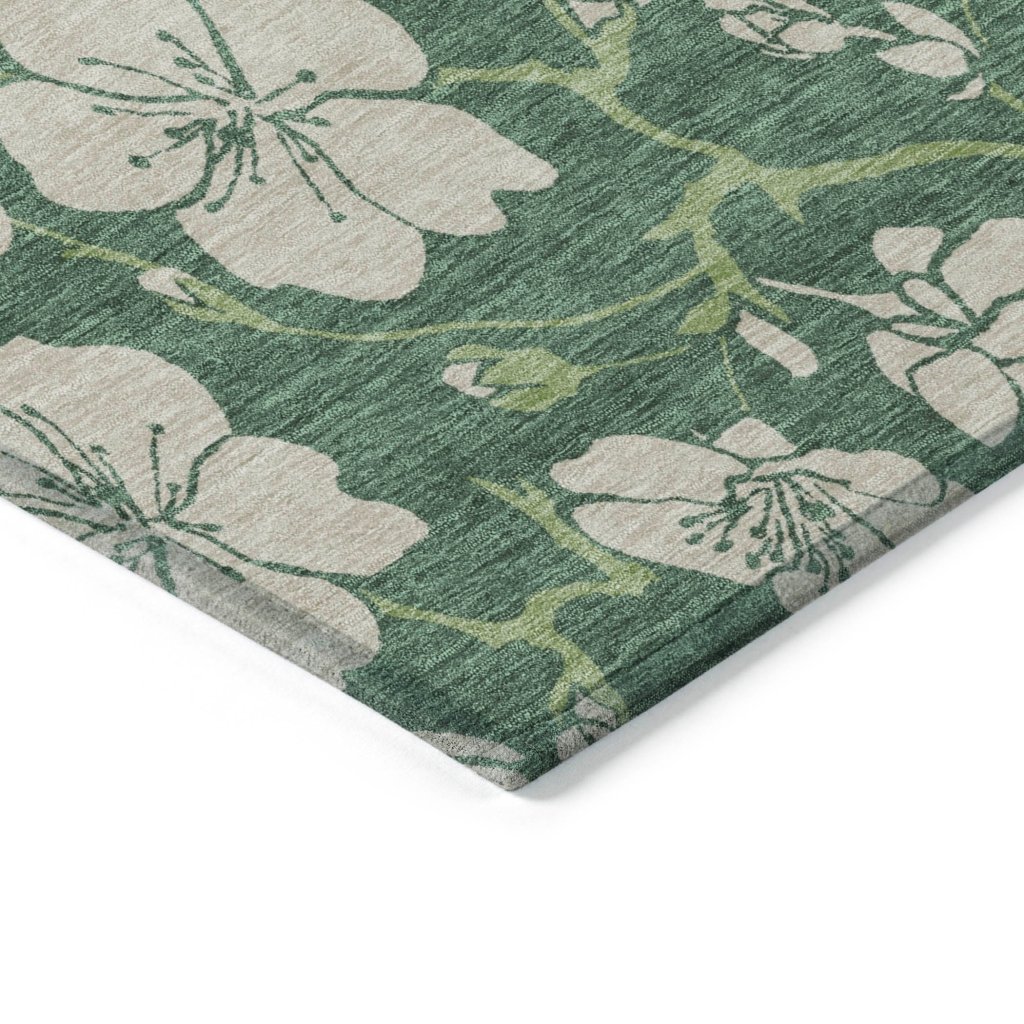 LOOMLAN Rugs Inoa Green Washable Indoor-Outdoor Rug