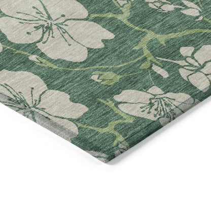LOOMLAN Rugs Inoa Green Washable Indoor-Outdoor Rug