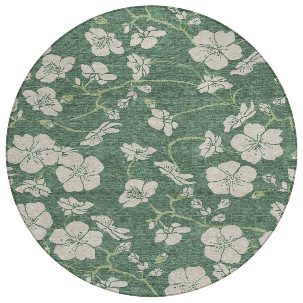 LOOMLAN Rugs Inoa Green Washable Indoor-Outdoor Rug