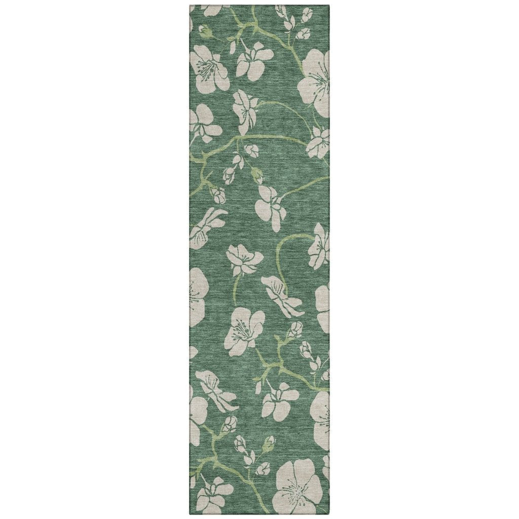 LOOMLAN Rugs Inoa Green Washable Indoor-Outdoor Rug