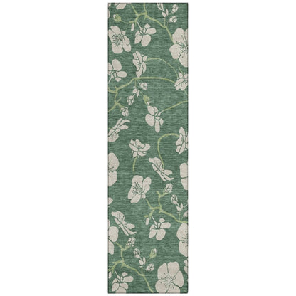 LOOMLAN Rugs Inoa Green Washable Indoor-Outdoor Rug