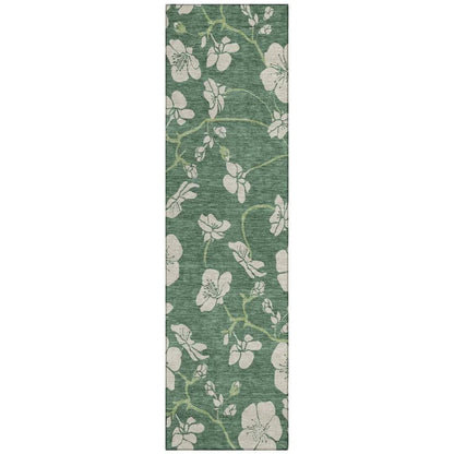 LOOMLAN Rugs Inoa Green Washable Indoor-Outdoor Rug