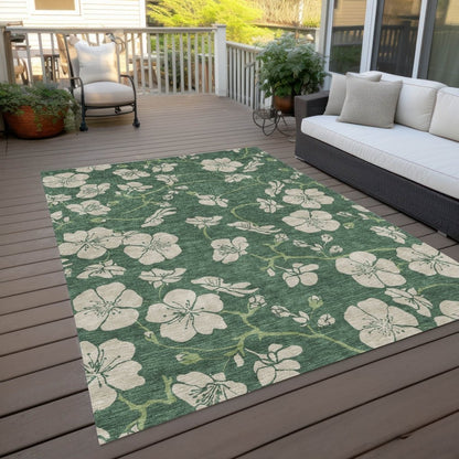 LOOMLAN Rugs Inoa Green Washable Indoor-Outdoor Rug