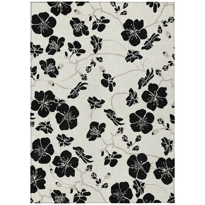 LOOMLAN Rugs Inoa Ivory Washable Indoor-Outdoor Rug