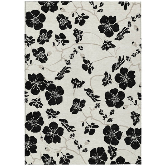 LOOMLAN Rugs Inoa Ivory Washable Indoor-Outdoor Rug