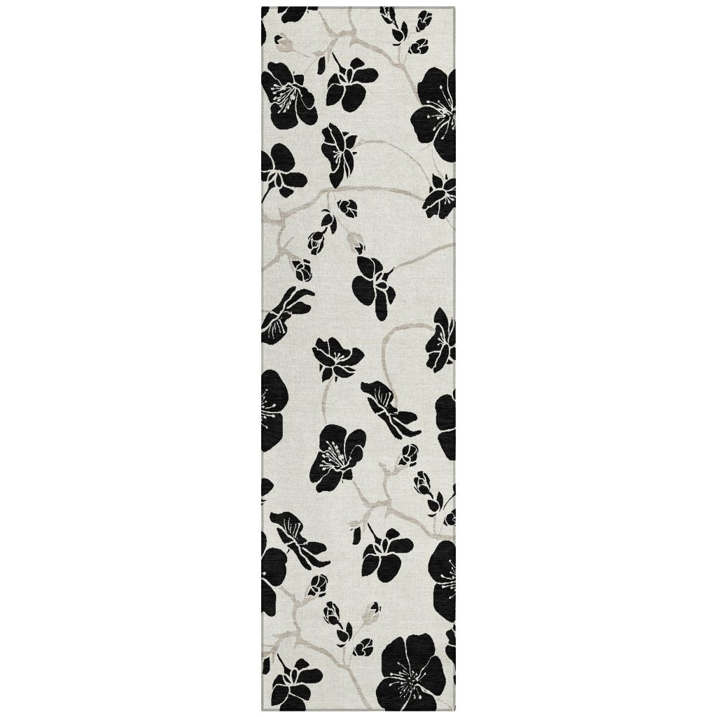 LOOMLAN Rugs Inoa Ivory Washable Indoor-Outdoor Rug