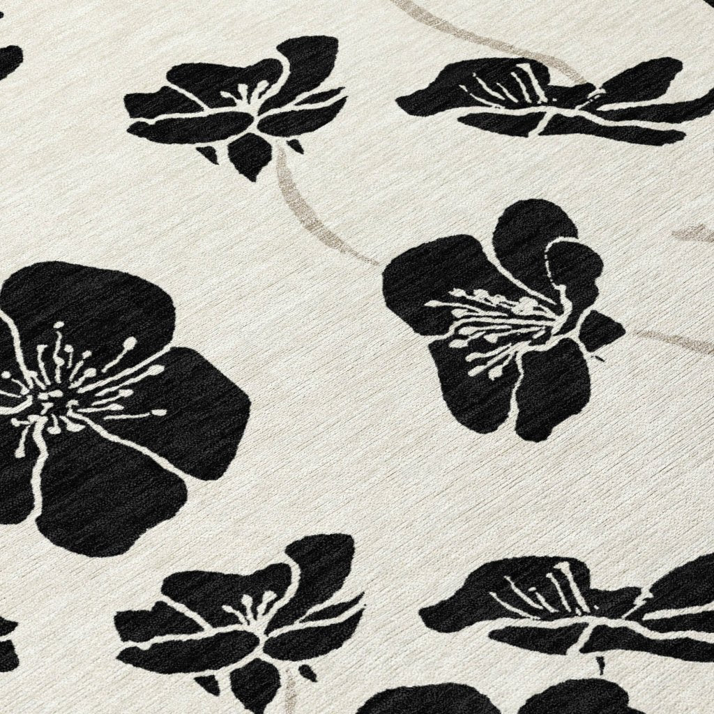 LOOMLAN Rugs Inoa Ivory Washable Indoor-Outdoor Rug
