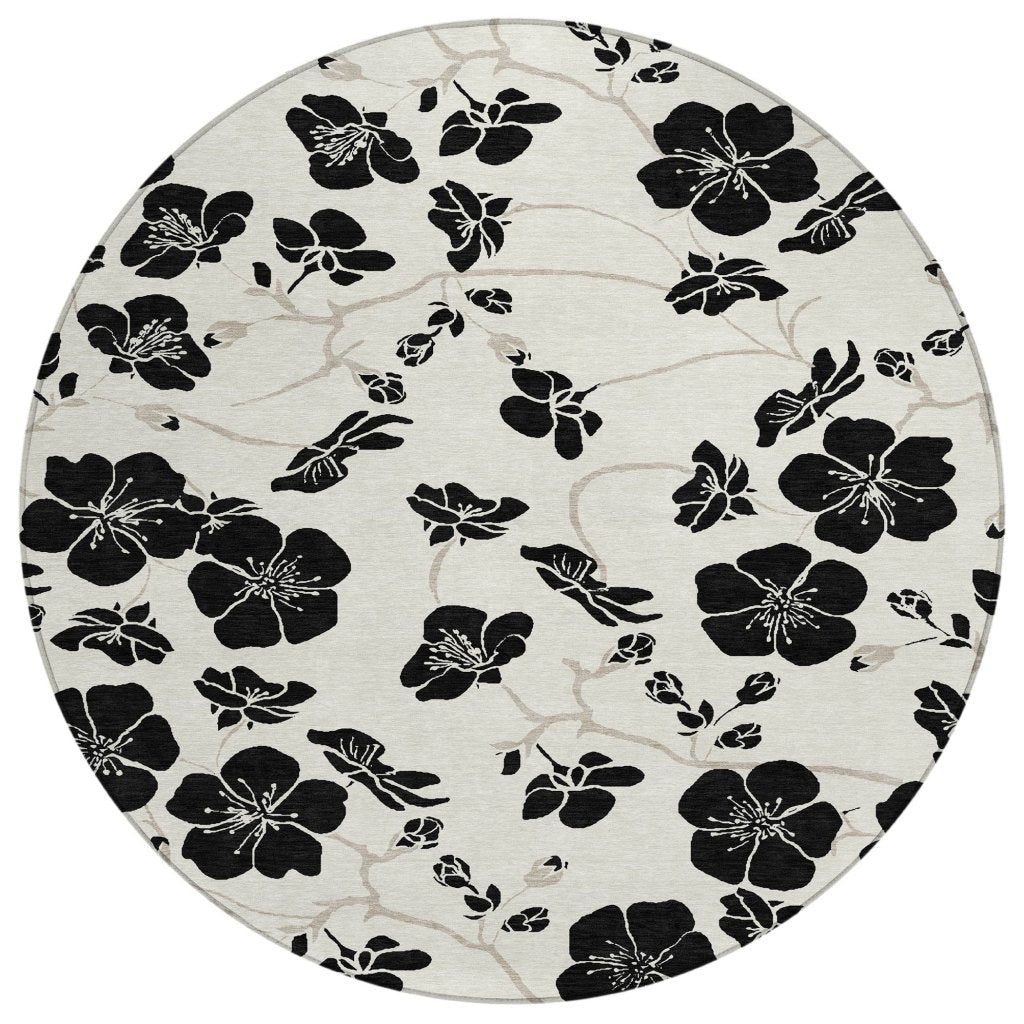 LOOMLAN Rugs Inoa Ivory Washable Indoor-Outdoor Rug