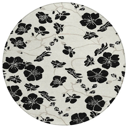 LOOMLAN Rugs Inoa Ivory Washable Indoor-Outdoor Rug