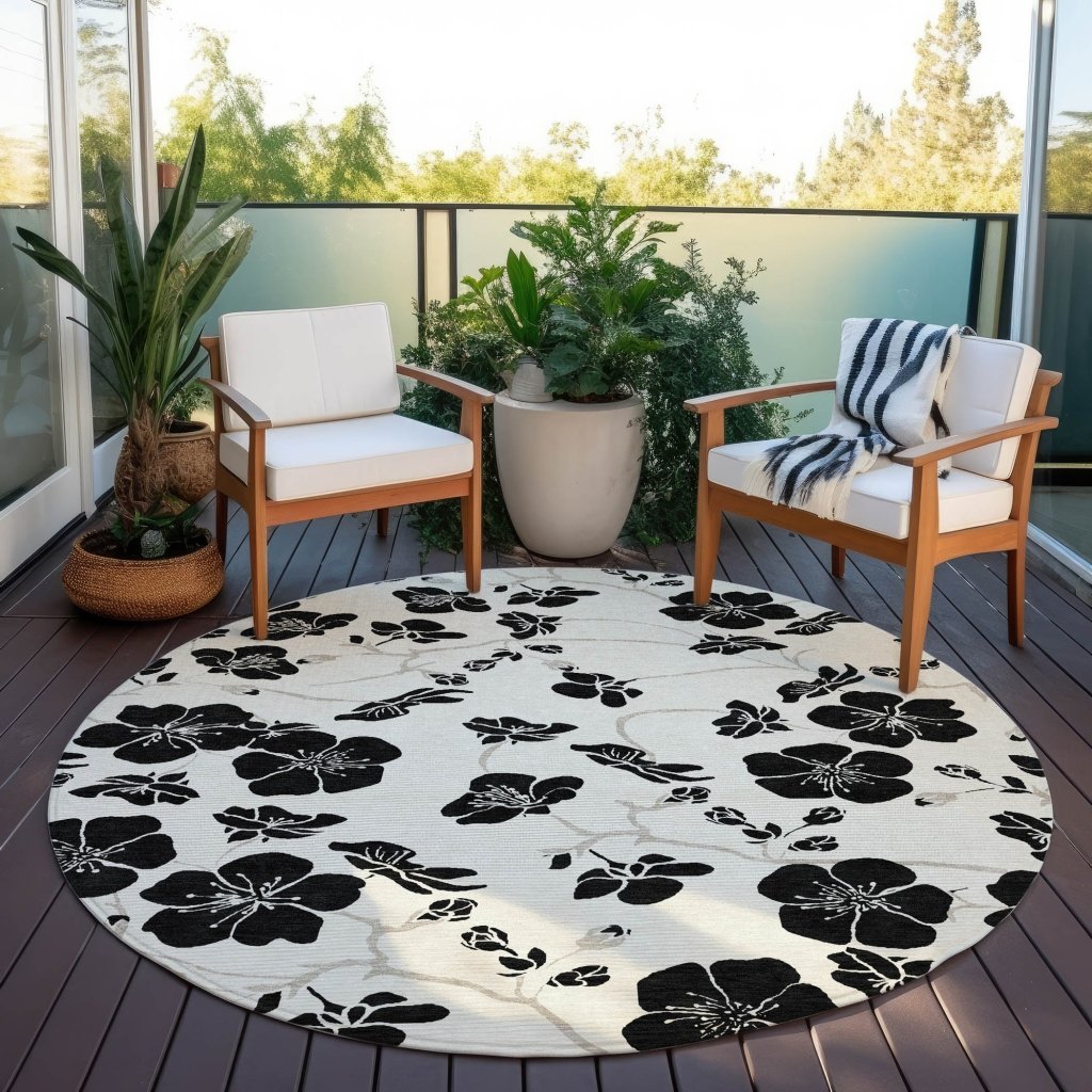LOOMLAN Rugs Inoa Ivory Washable Indoor-Outdoor Rug