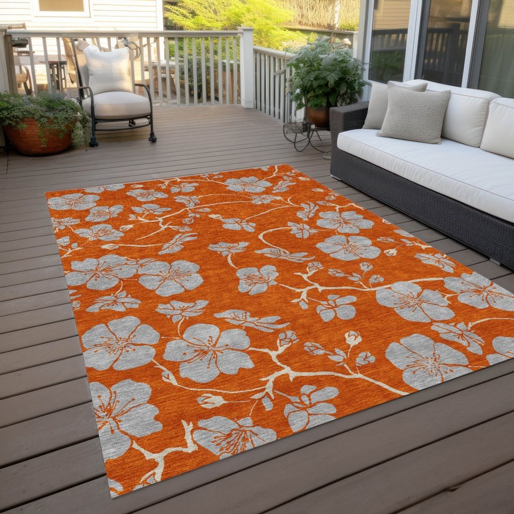 LOOMLAN Rugs Inoa Orange Washable Indoor-Outdoor Rug