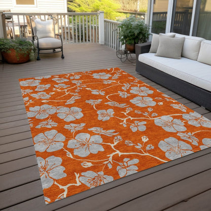 LOOMLAN Rugs Inoa Orange Washable Indoor-Outdoor Rug