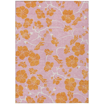 LOOMLAN Rugs Inoa Pink Washable Indoor-Outdoor Rug