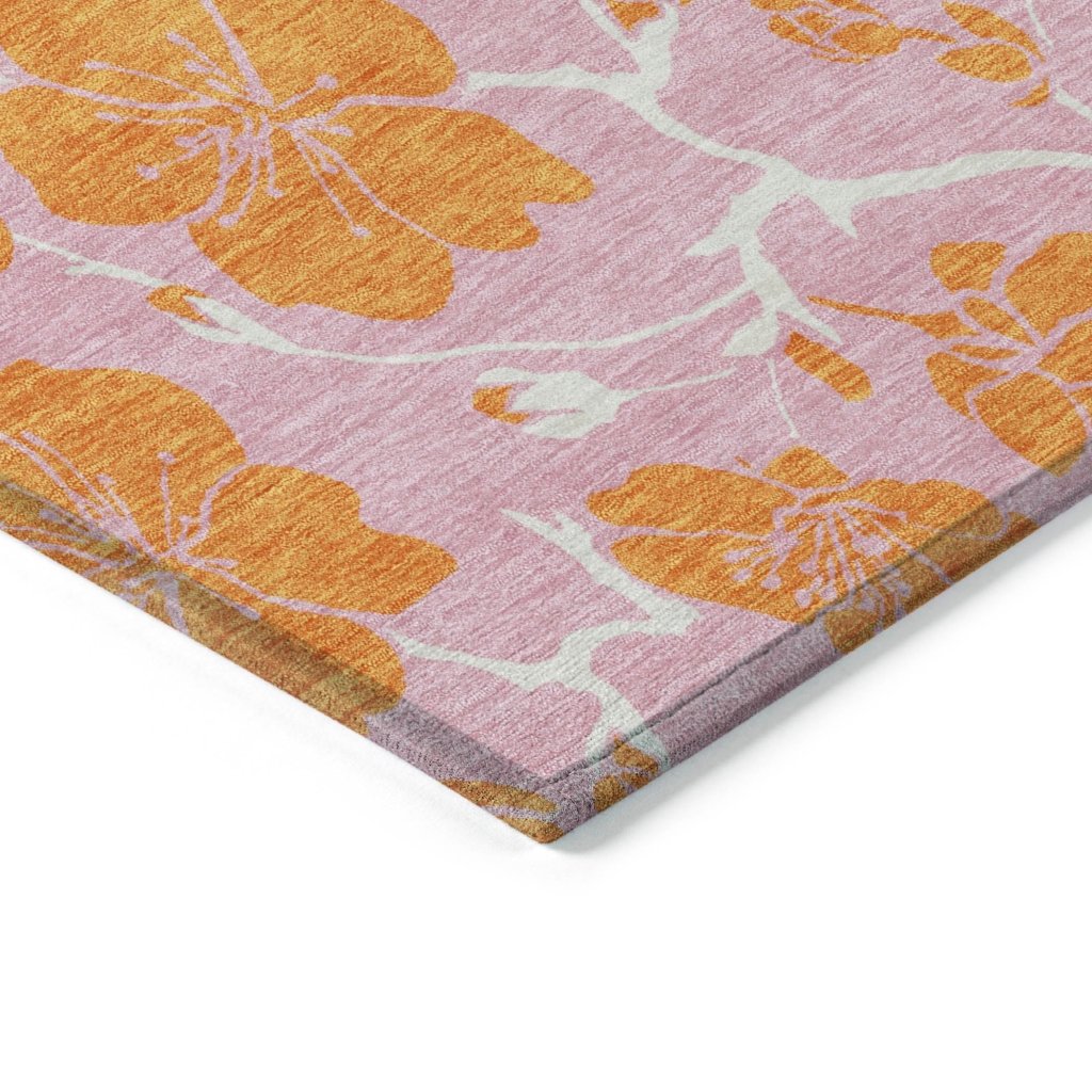 LOOMLAN Rugs Inoa Pink Washable Indoor-Outdoor Rug