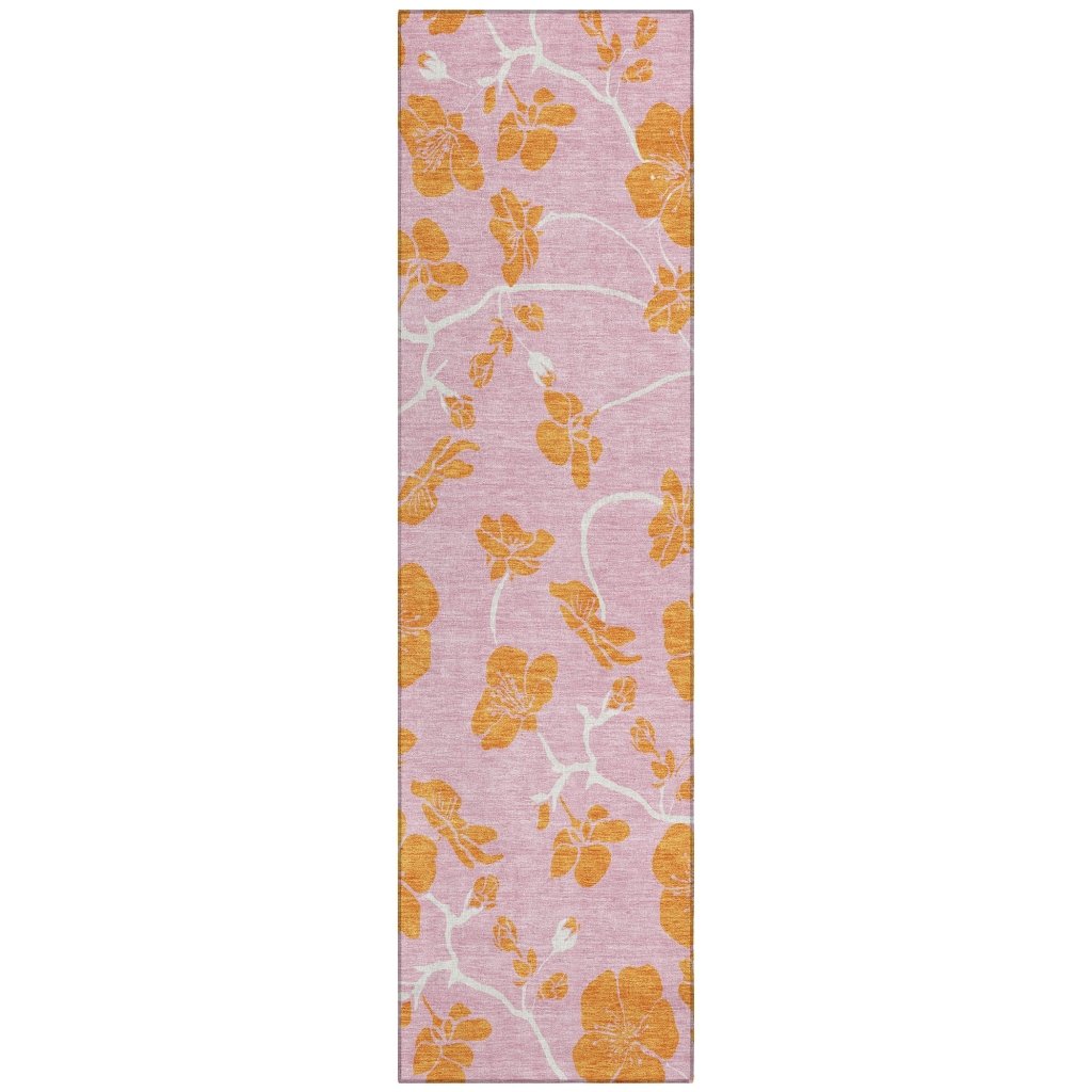 LOOMLAN Rugs Inoa Pink Washable Indoor-Outdoor Rug