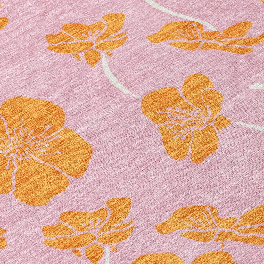 LOOMLAN Rugs Inoa Pink Washable Indoor-Outdoor Rug