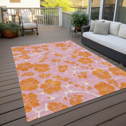 LOOMLAN Rugs Inoa Pink Washable Indoor-Outdoor Rug