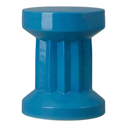 Intrepit 18 in. Round Turquoise Ceramic Garden Stool