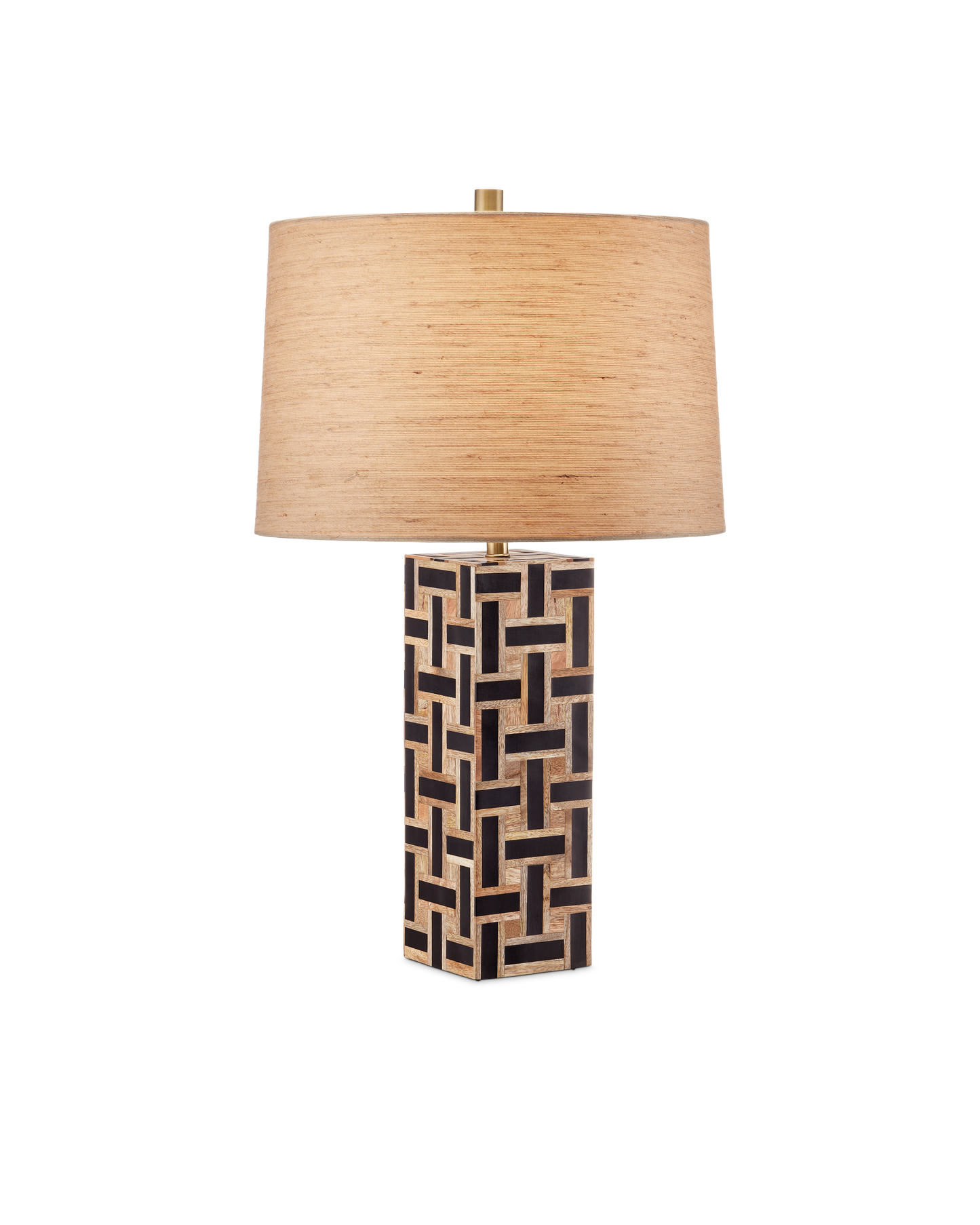 Aarna Wood and Composite Black Table Lamp