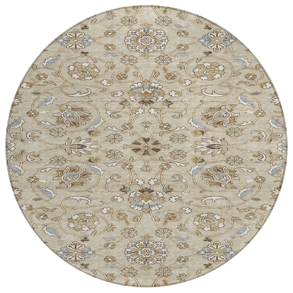 LOOMLAN Rugs Irene Beige Washable Indoor-Outdoor Rug