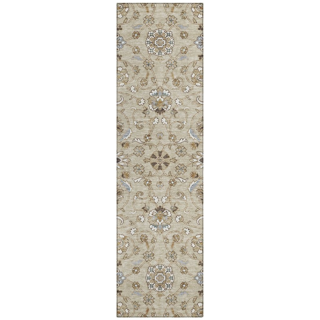 LOOMLAN Rugs Irene Beige Washable Indoor-Outdoor Rug