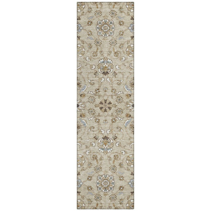 LOOMLAN Rugs Irene Beige Washable Indoor-Outdoor Rug