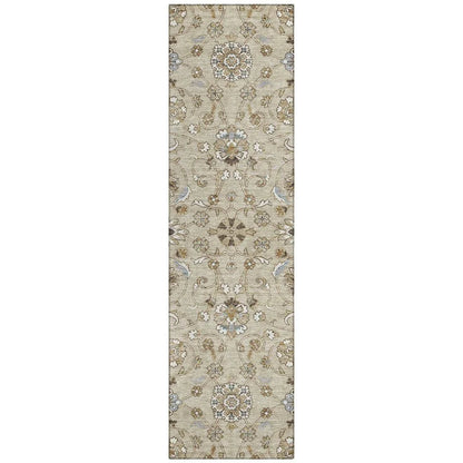 LOOMLAN Rugs Irene Beige Washable Indoor-Outdoor Rug