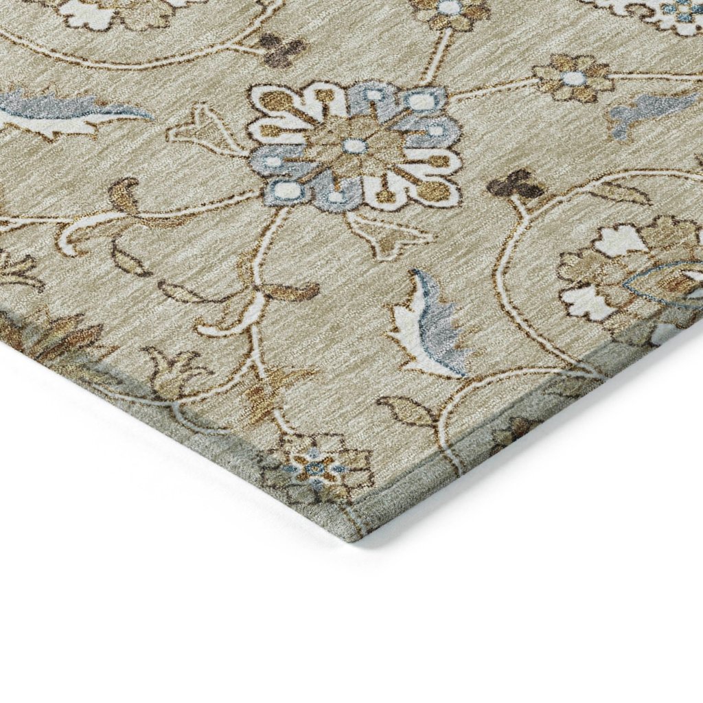 LOOMLAN Rugs Irene Beige Washable Indoor-Outdoor Rug