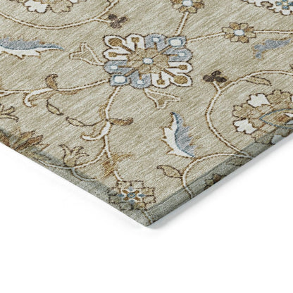 LOOMLAN Rugs Irene Beige Washable Indoor-Outdoor Rug