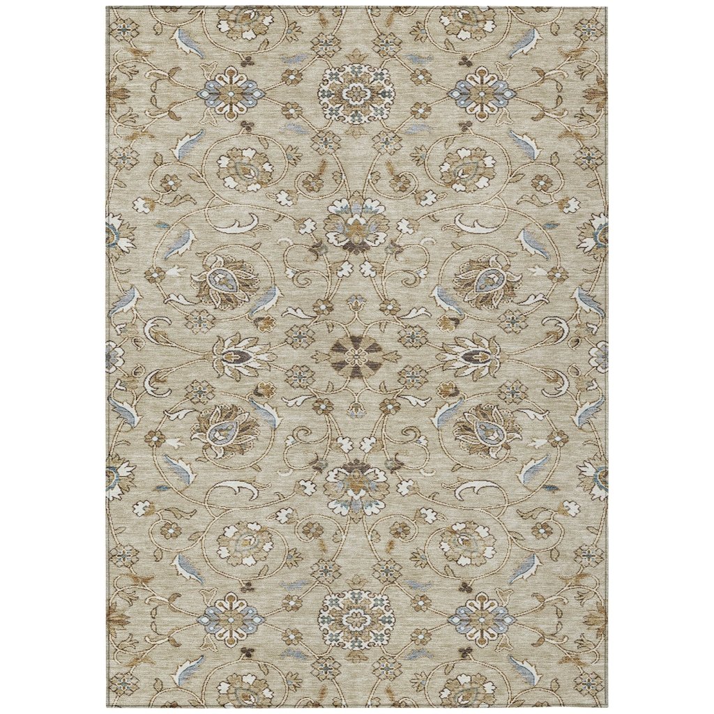 LOOMLAN Rugs Irene Beige Washable Indoor-Outdoor Rug